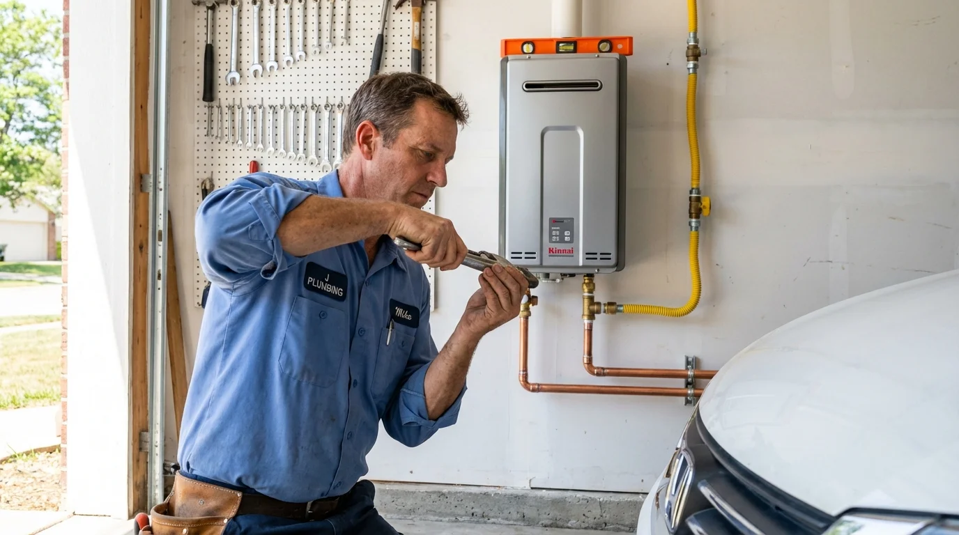 Tankless water heater installation by a Johns Plumbing LLC plumber in Hawthorne